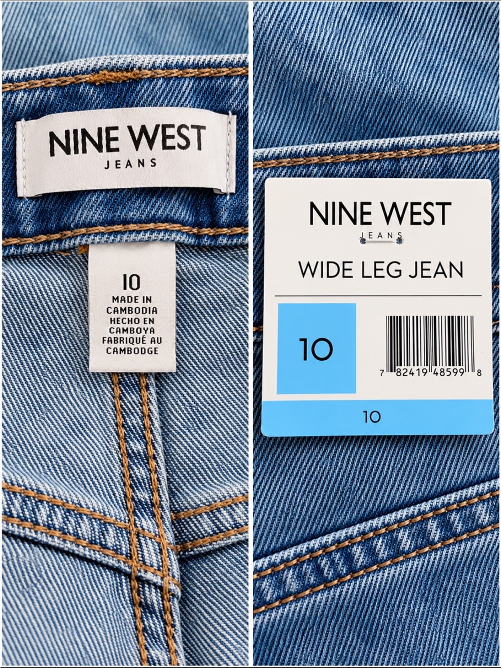 Nine West Wide Leg Jeans, High-Rise Stretchy Jeans for Women, Mom Jeans - Picture 2 of 3